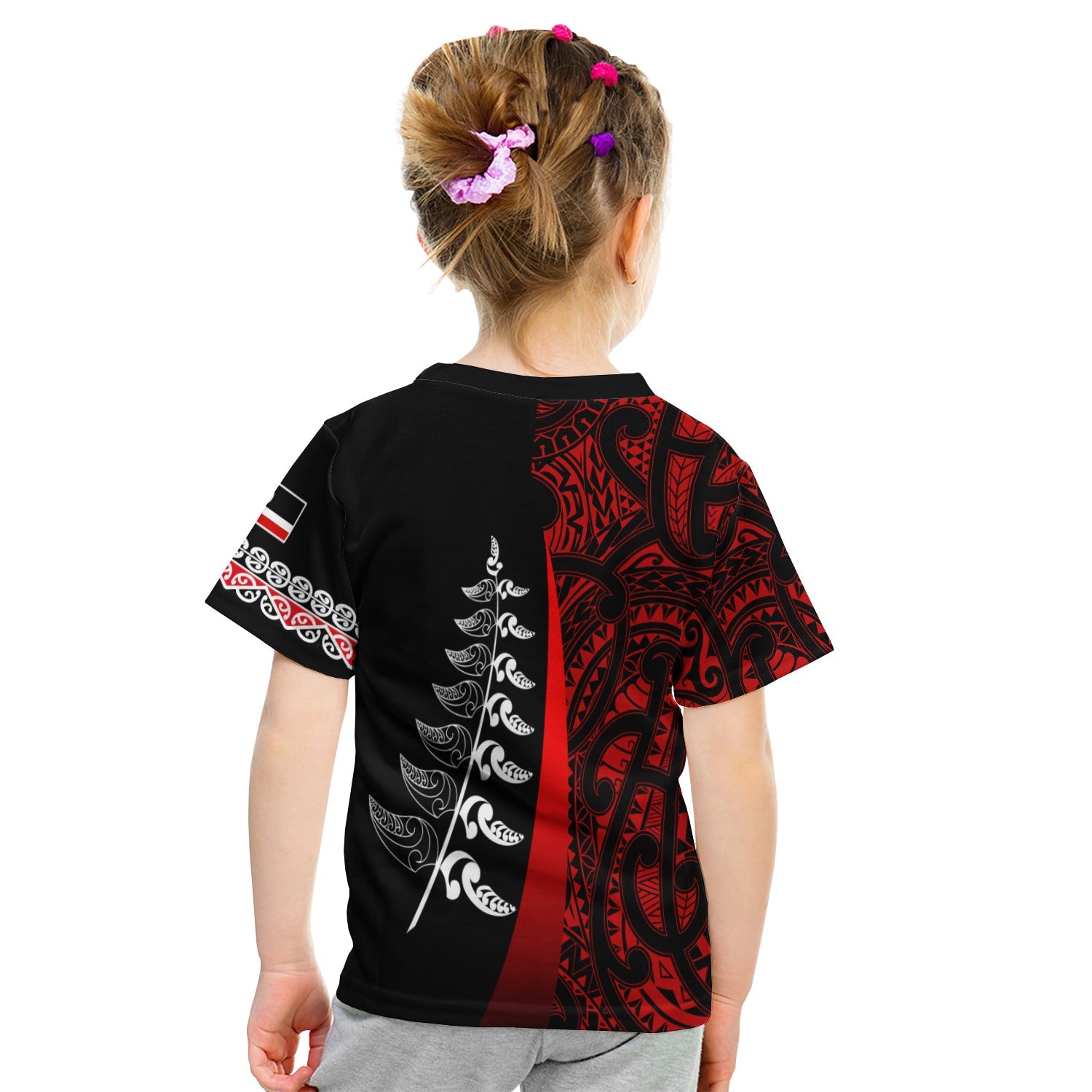 (Custom Personalised) Waitangi Day T shirt Maori Mix Fern Style Red - Vibe Hoodie Shop