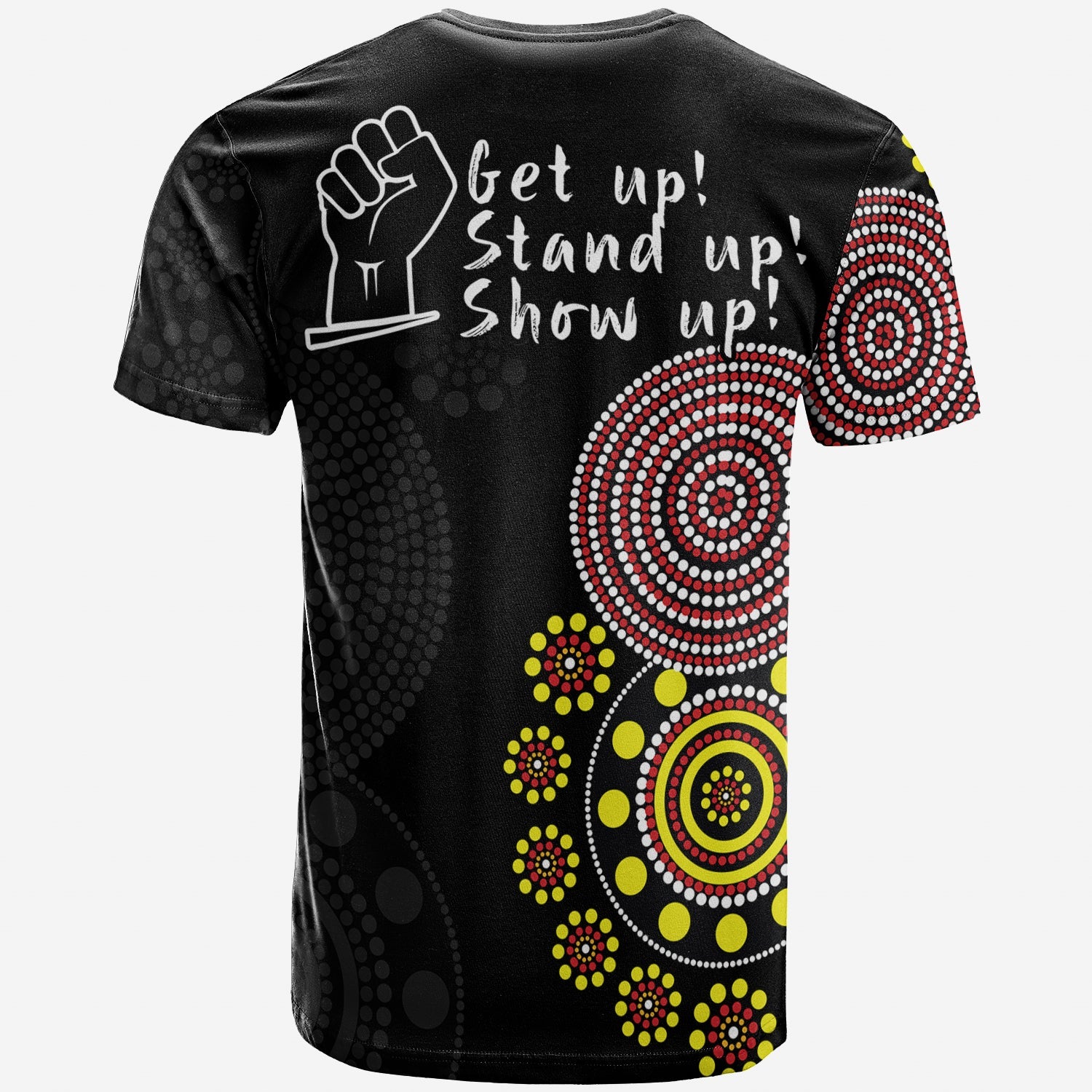 NAIDOC Week 2022 T shirt Version Aboriginal Dot GET UP - Vibe Hoodie Shop