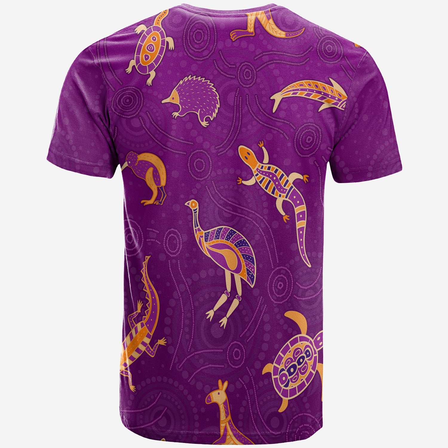 Aboriginal Art T shirt Animals Australia Version Purple - Vibe Hoodie Shop