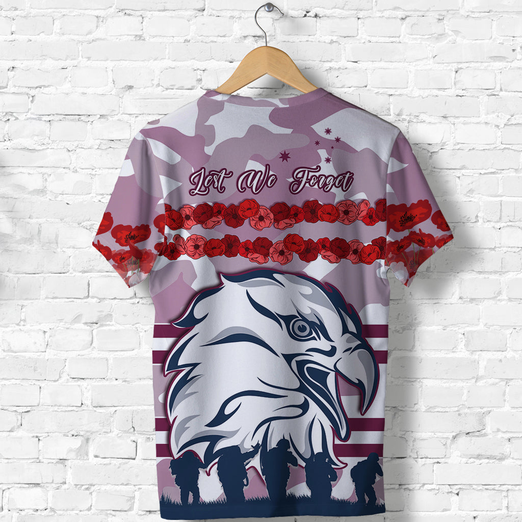Sea Eagles ANZAC Day T shirt Proud Soldiers Lest We Forget Ver.01 - Vibe Hoodie Shop
