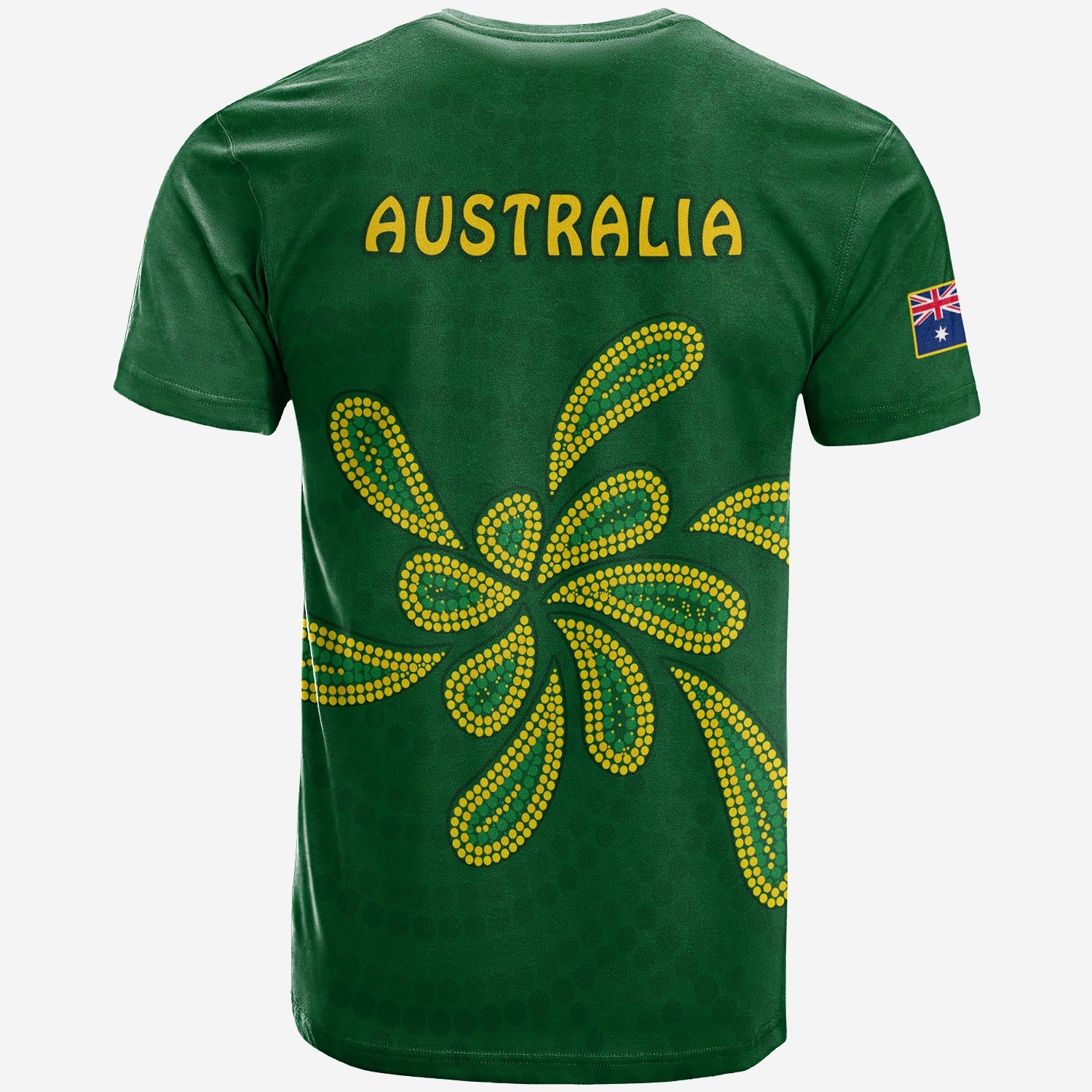 Green and Gold T shirt Australia National Colours - Vibe Hoodie Shop