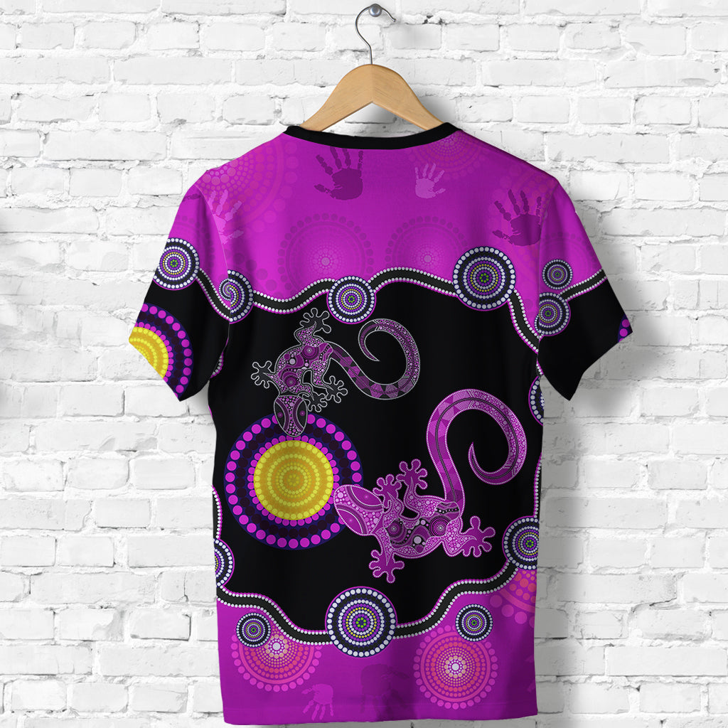 Aboriginal Lizard T shirt Attracted Australia Version Purple - Vibe Hoodie Shop