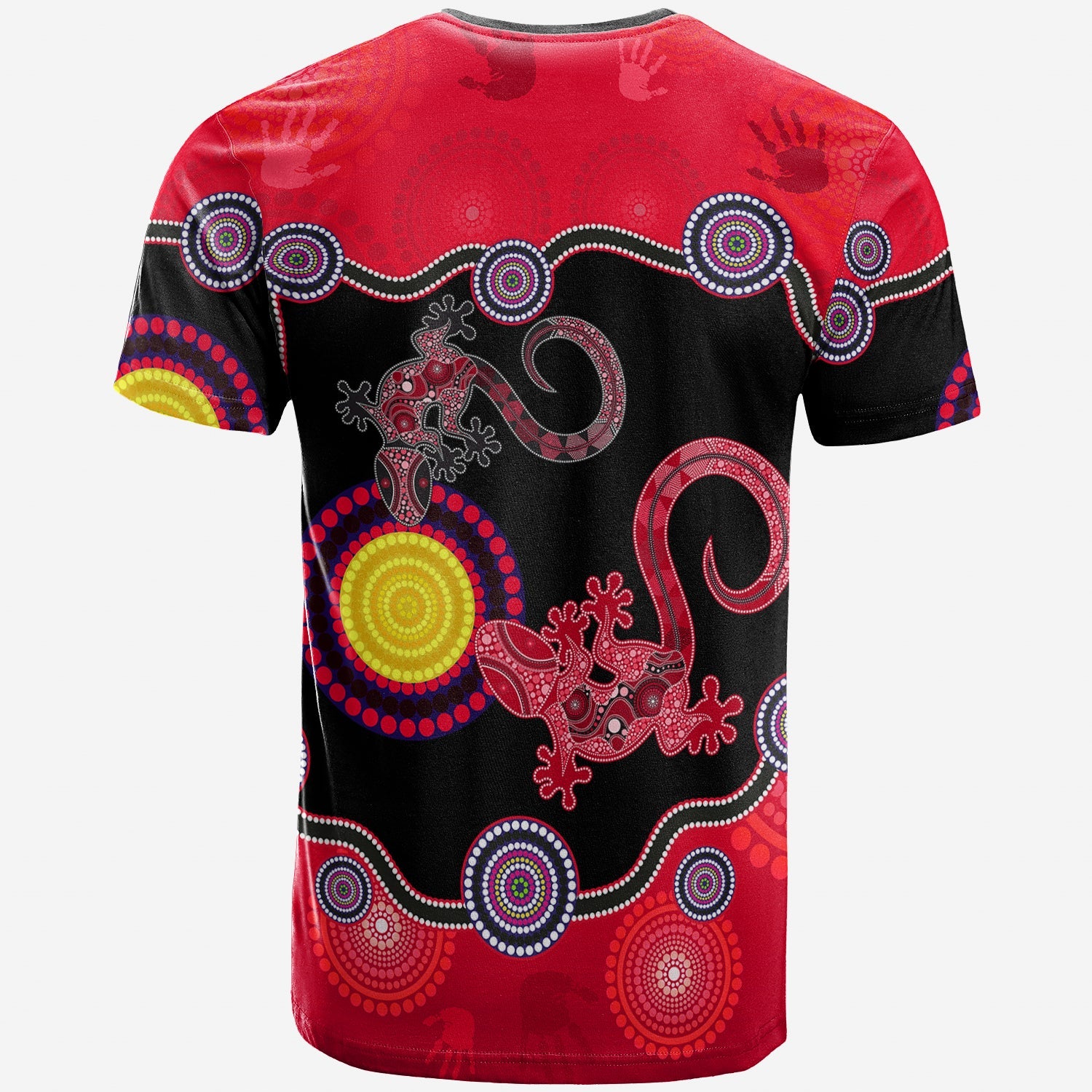 Aboriginal Lizard T shirt Attracted Australia Version Red - Vibe Hoodie Shop