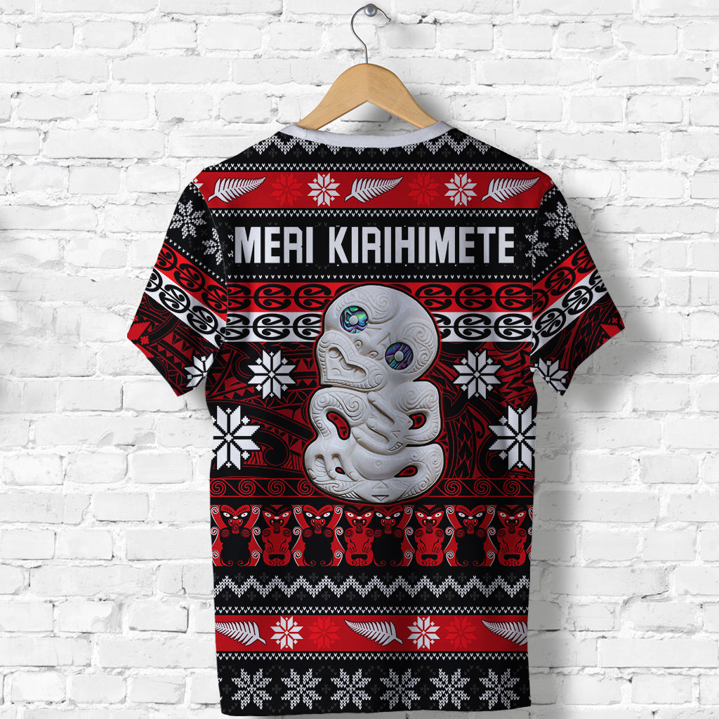 New Zealand Hei Tiki Christmas T shirt Maori Meri Kirihimete - Vibe Hoodie Shop