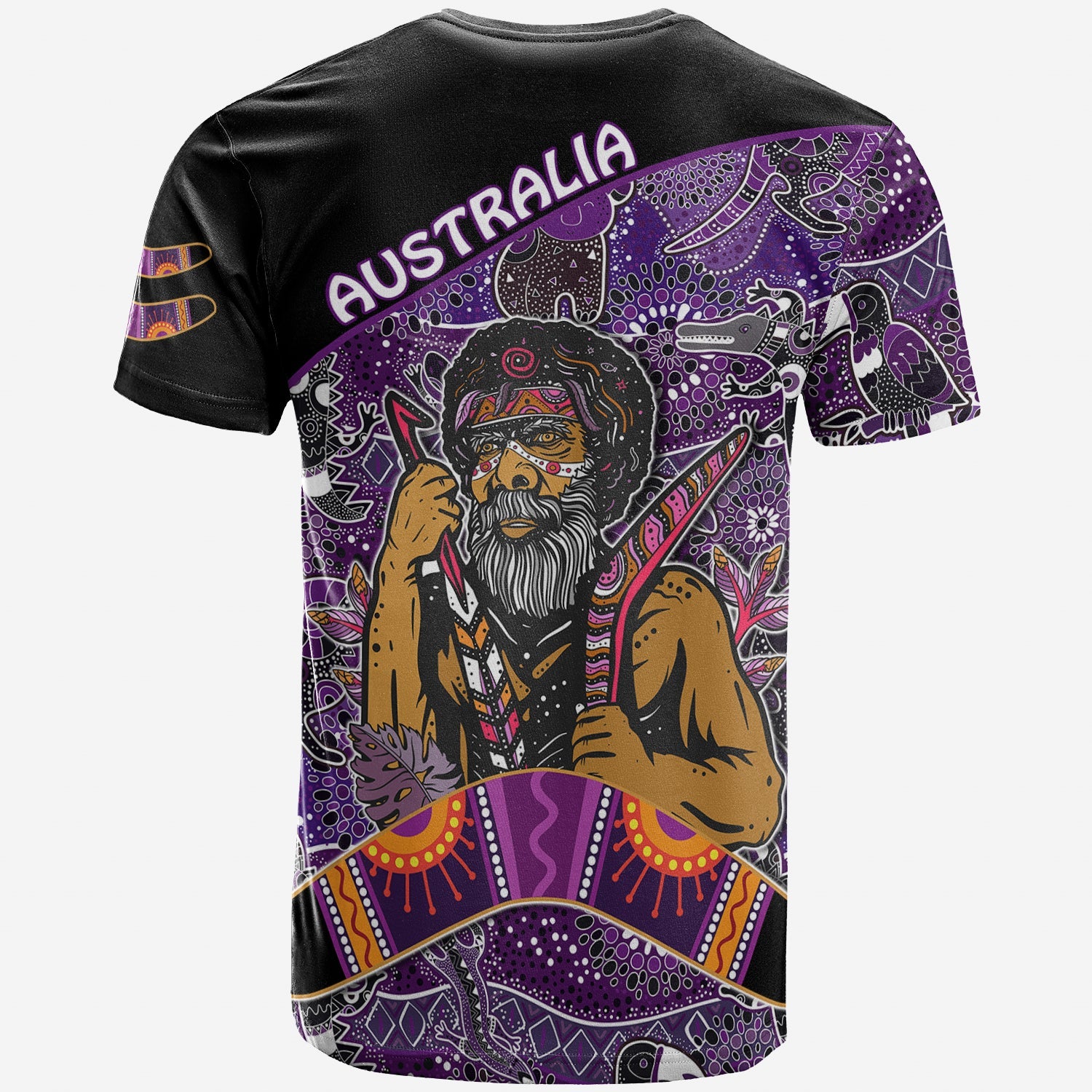 Australian Boomerang T shirt Indigenous Australia Purple Graceful - Vibe Hoodie Shop