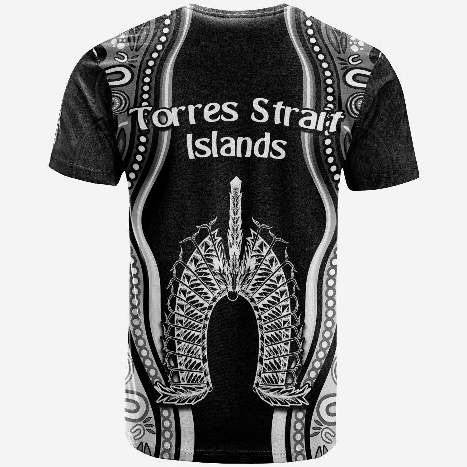 Torres Strait Islands T shirt The Dhari Mix Aboriginal Turtle Version Black - Vibe Hoodie Shop