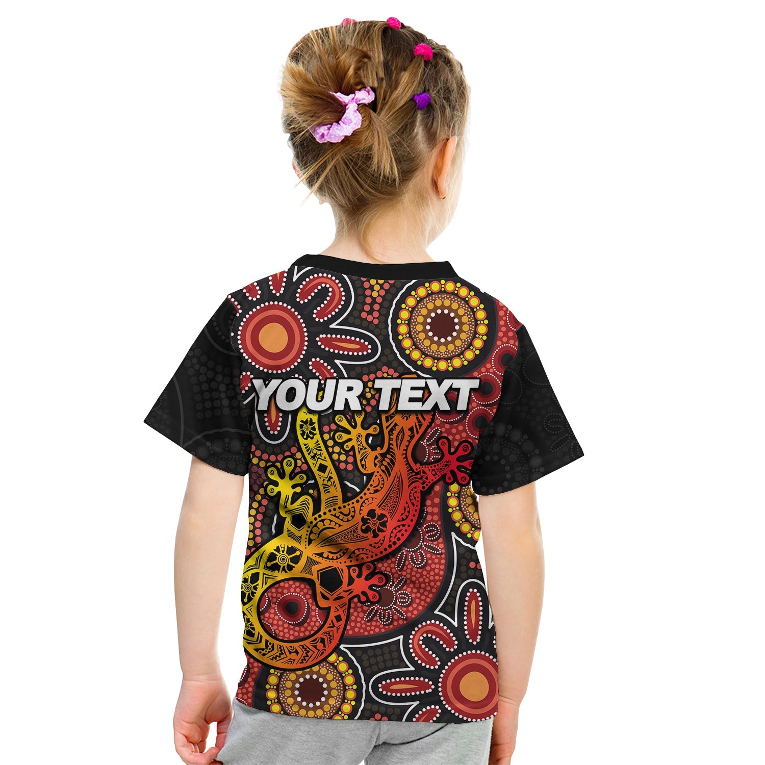 (Custom Personalised) Aboriginal Lizard T shirt KID - Vibe Hoodie Shop