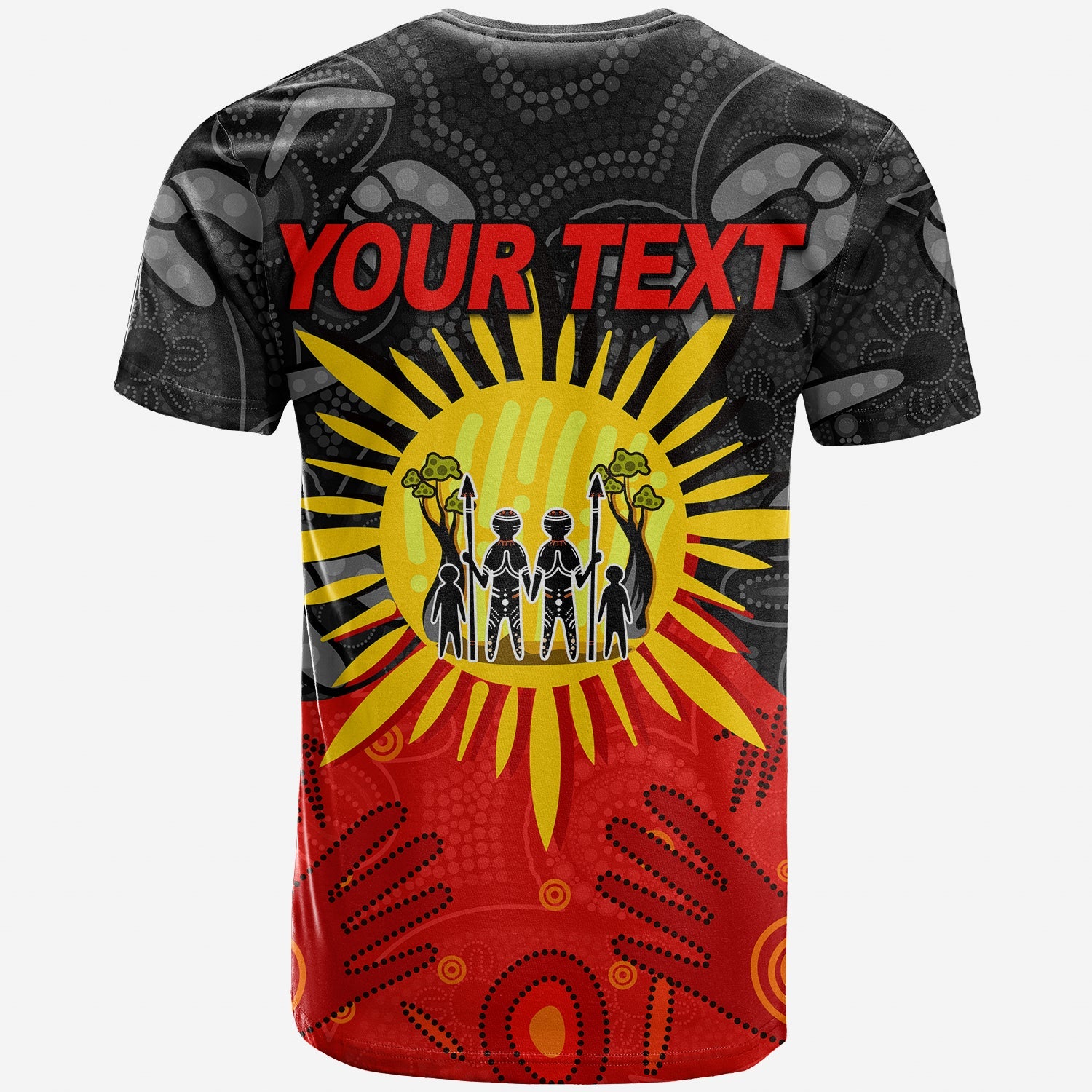 (Custom Personalised) Aboriginal Family T shirt Flag Style - Vibe Hoodie Shop