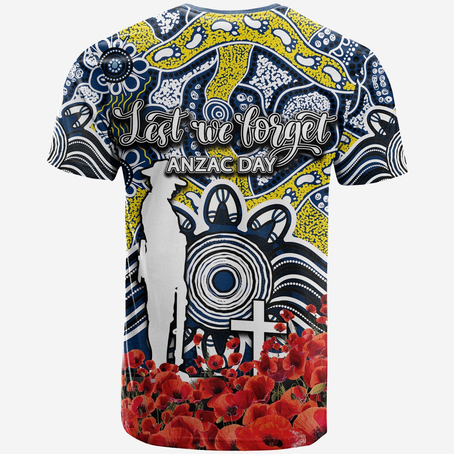 Cowboys T shirt ANZAC Day Poppy Flowers With Aboriginal - Vibe Hoodie Shop