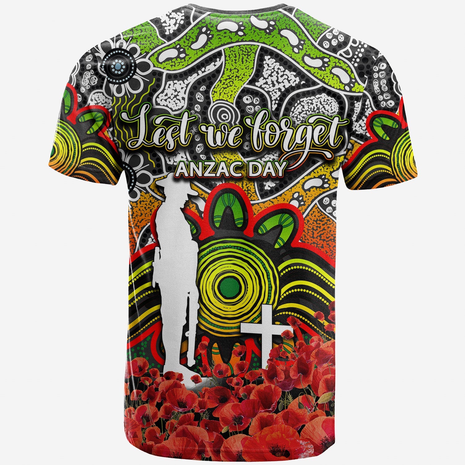 Panthers T shirt ANZAC Day Poppy Flowers With Aboriginal - Vibe Hoodie Shop