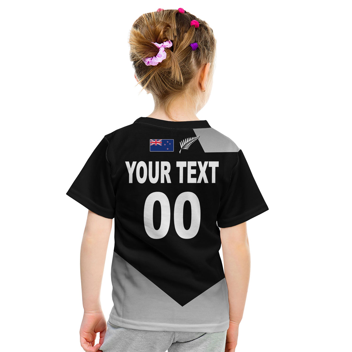 (Custom Personalised And Number) New Zealand Cricket T20 WC T Shirt KID - Vibe Hoodie Shop