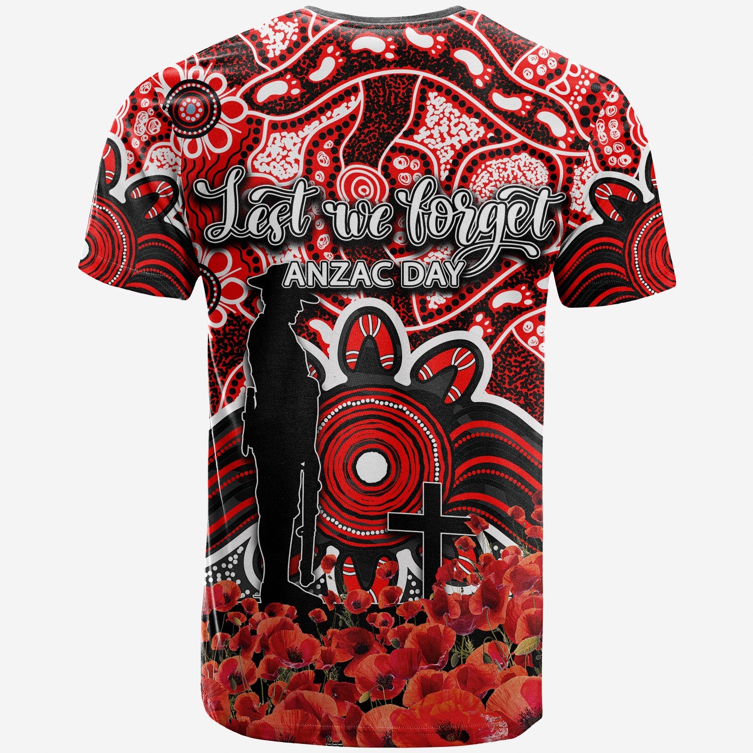 St. George Dragons T shirt ANZAC Day Poppy Flowers With Aboriginal - Vibe Hoodie Shop
