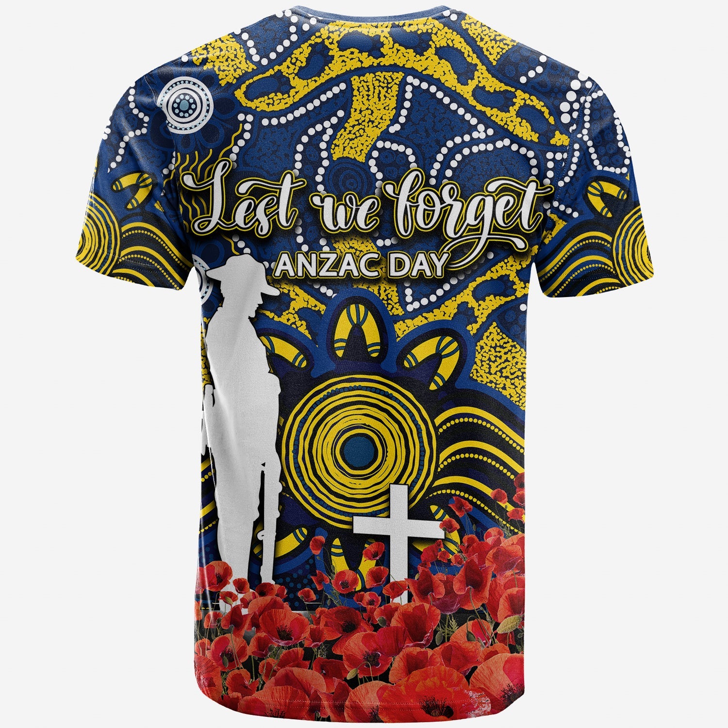 Eels T shirt ANZAC Day Poppy Flowers With Aboriginal - Vibe Hoodie Shop