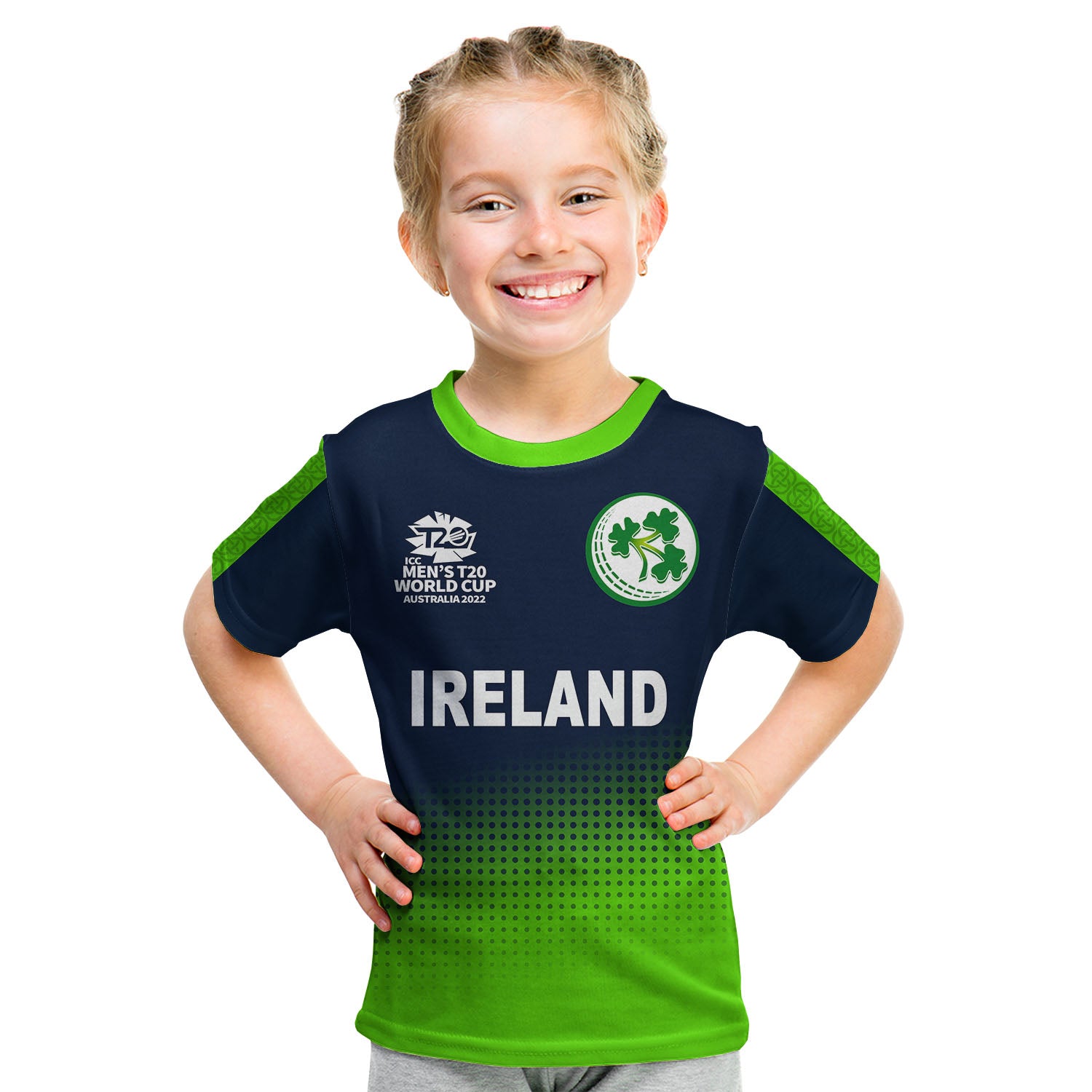 (Custom Personalised And Number) Ireland Cricket Men's T20 World Cup T Shirt KID No.2 - Vibe Hoodie Shop