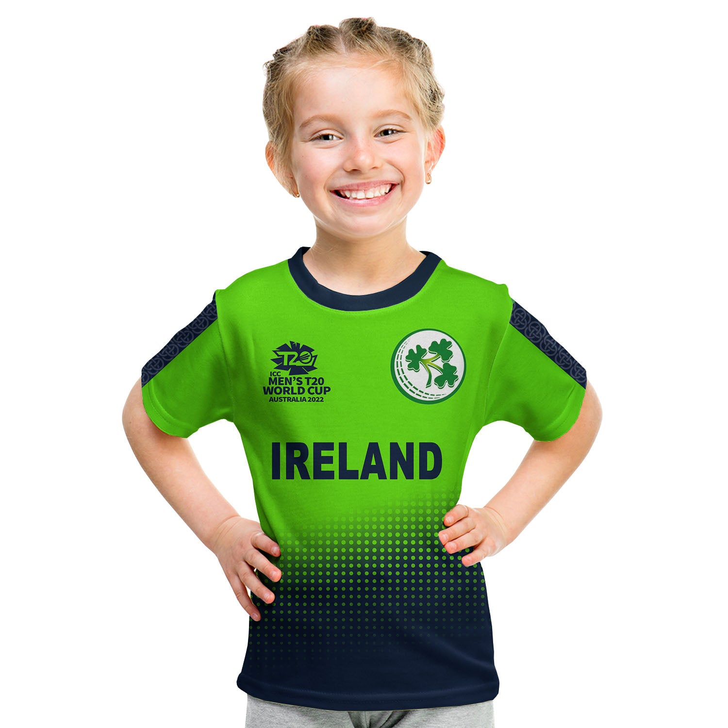 (Custom Personalised And Number) Ireland Cricket Men's T20 World Cup T Shirt KID No.1 - Vibe Hoodie Shop