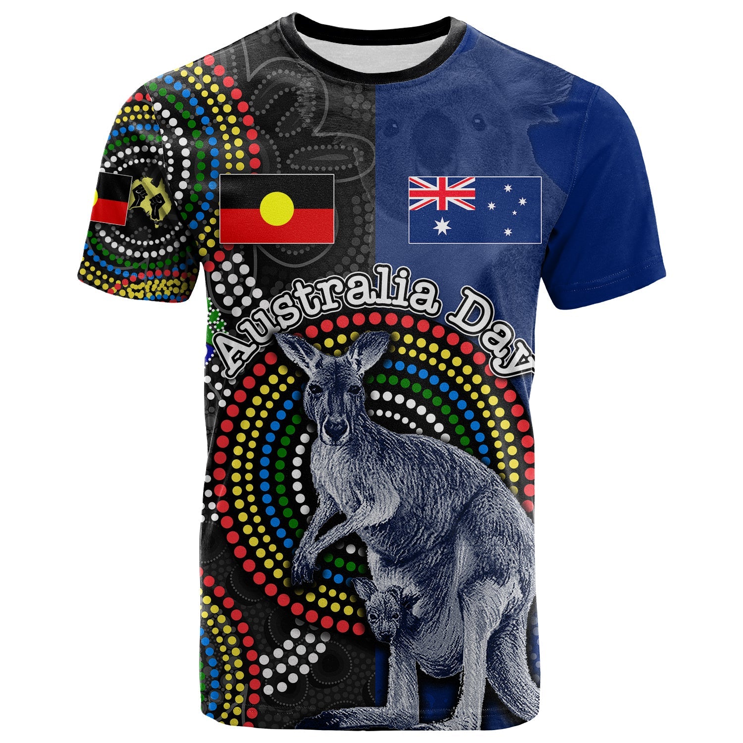 (Custom Personalised) Australia Day T shirt Mix Aboriginal - Vibe Hoodie Shop