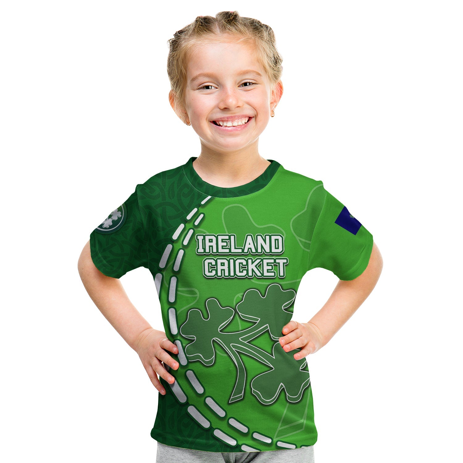 (Custom Personalised And Number) Ireland Cricket Team T shirt KID - Vibe Hoodie Shop