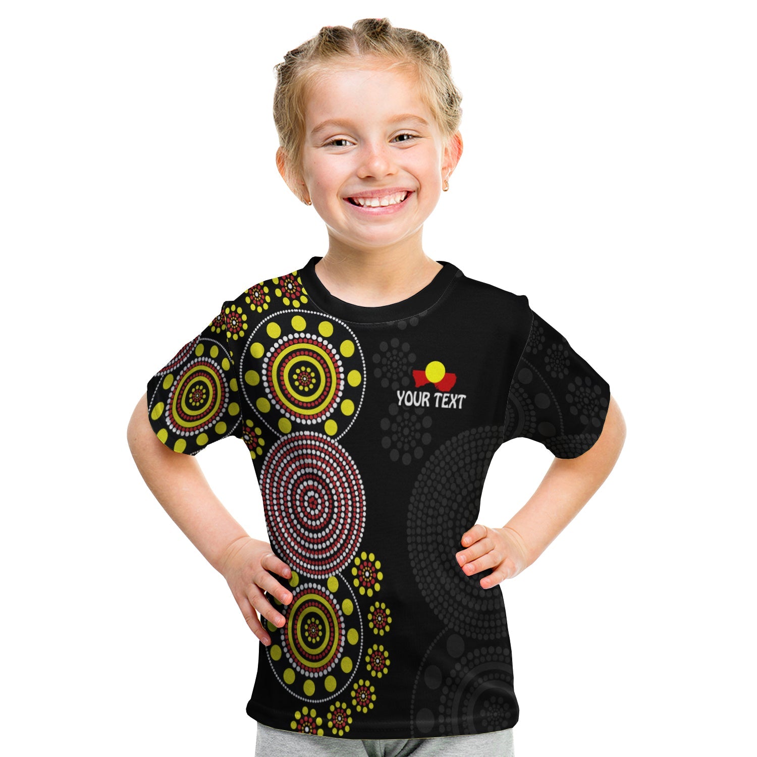 (Custom Personalised) NAIDOC Week 2022 T shirt KID Version Aboriginal Dot GET UP - Vibe Hoodie Shop