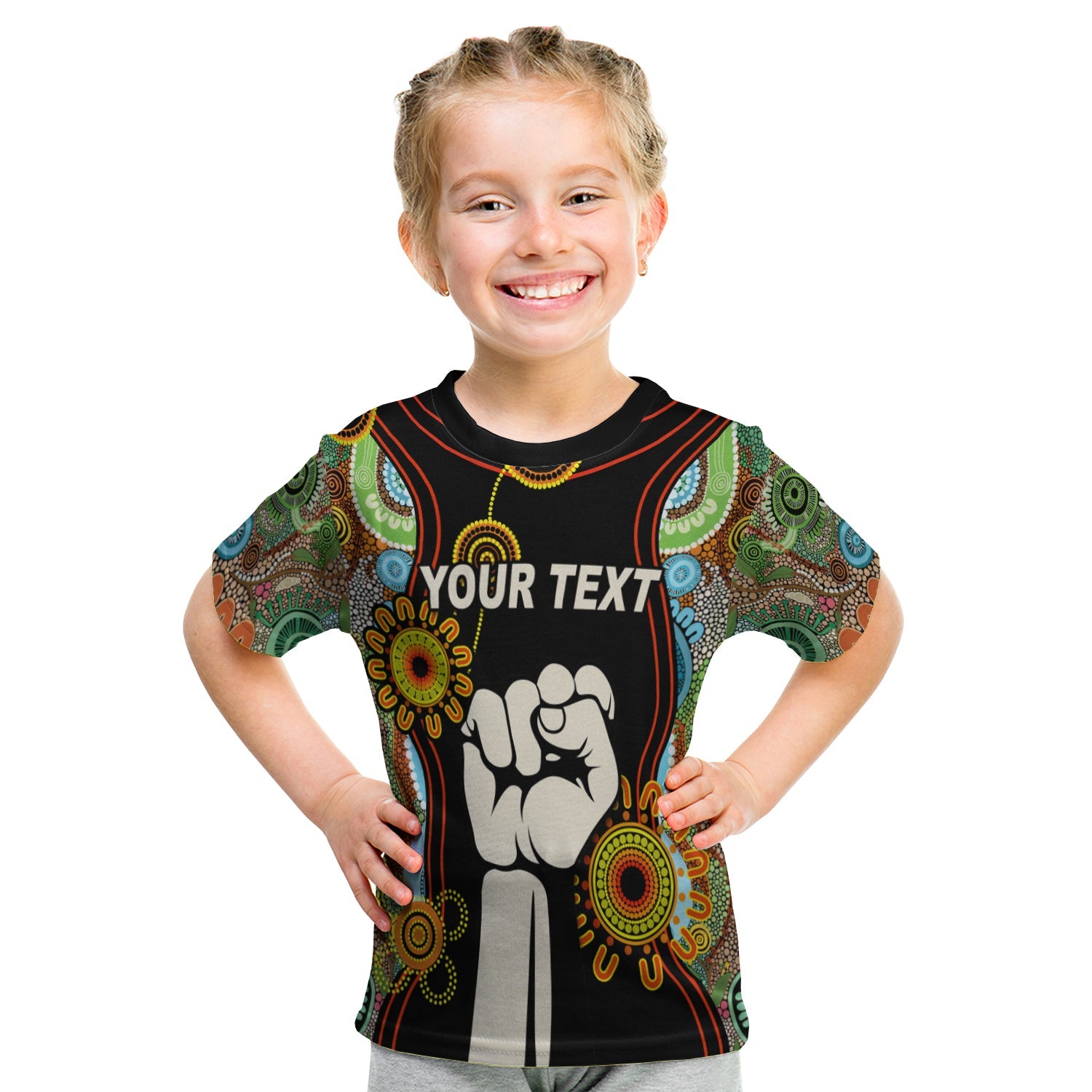 (Custom Personalised) NAIDOC 2022 T shirt KID Proud History of Getting Up Standing Up and Showing Up - Vibe Hoodie Shop