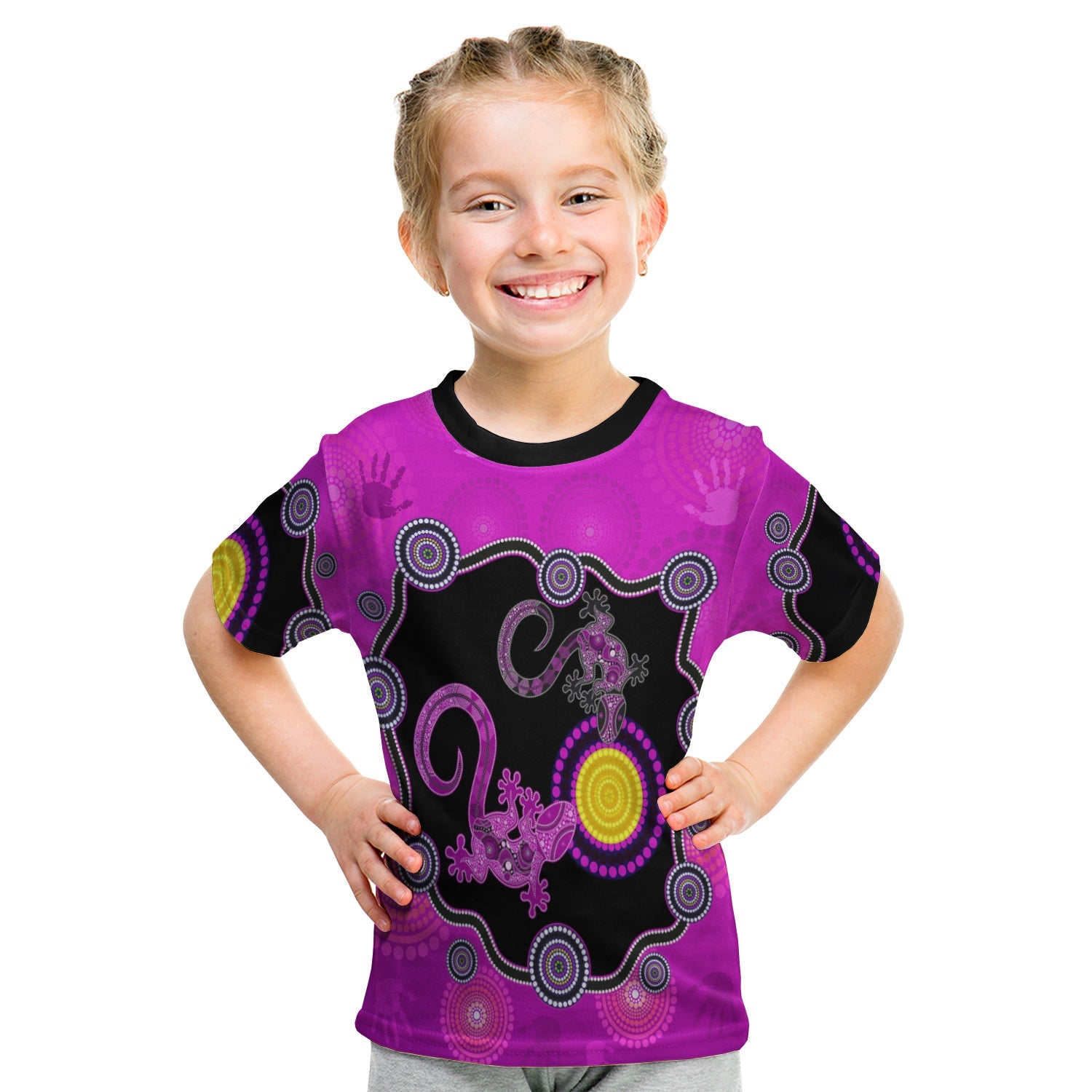 (Custom Personalised) Aboriginal Lizard T shirt KID Attracted Australia Version Purple - Vibe Hoodie Shop