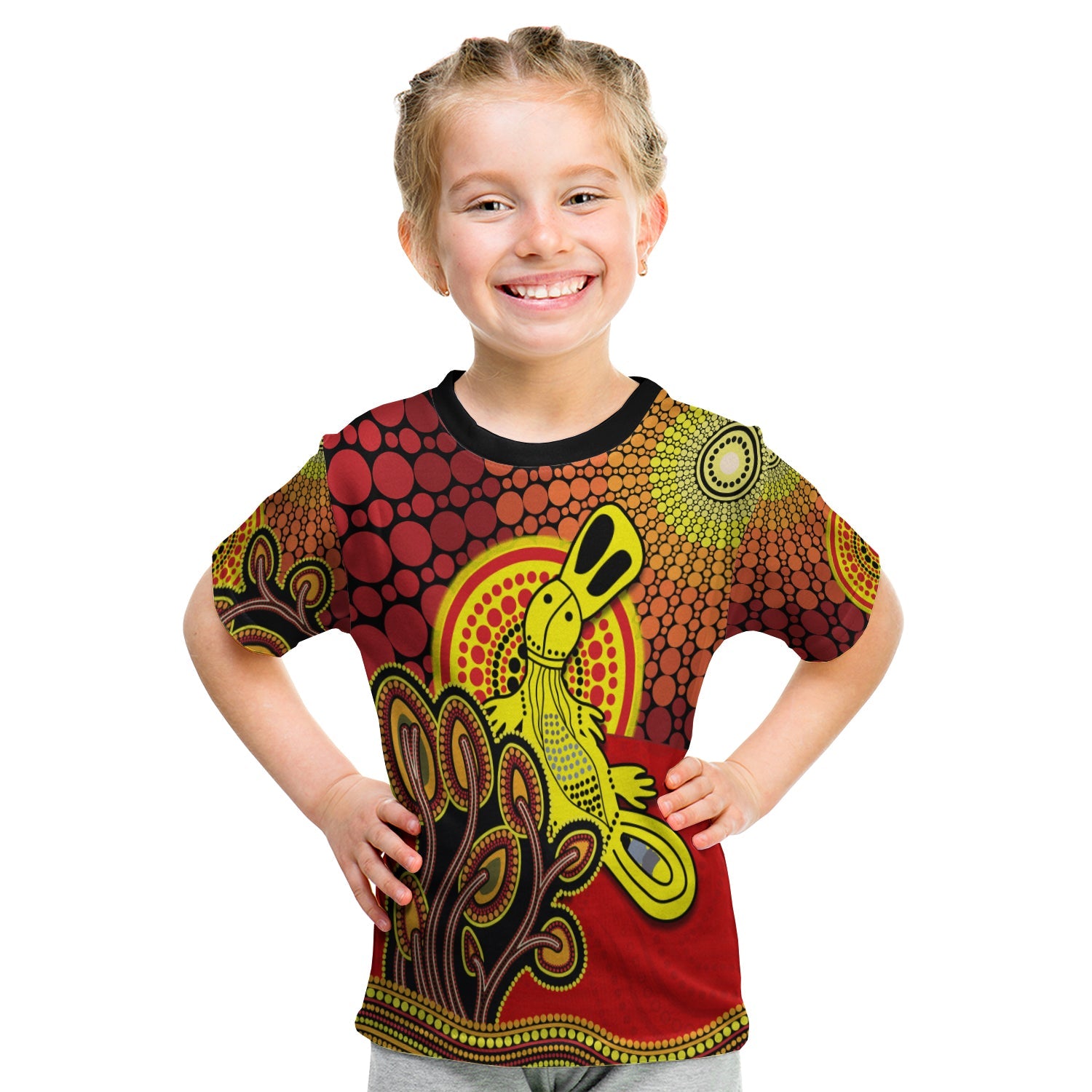 (Custom Personalised) Aboriginal Platypus T shirt KID Tree On The Hill Sunshine - Vibe Hoodie Shop