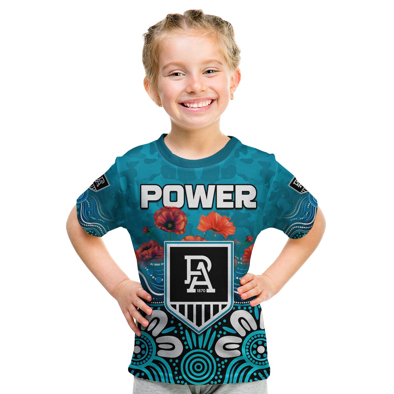 Power ANZAC 2022 T shirt Port Adelaide Aboriginal Remember Them - Vibe Hoodie Shop