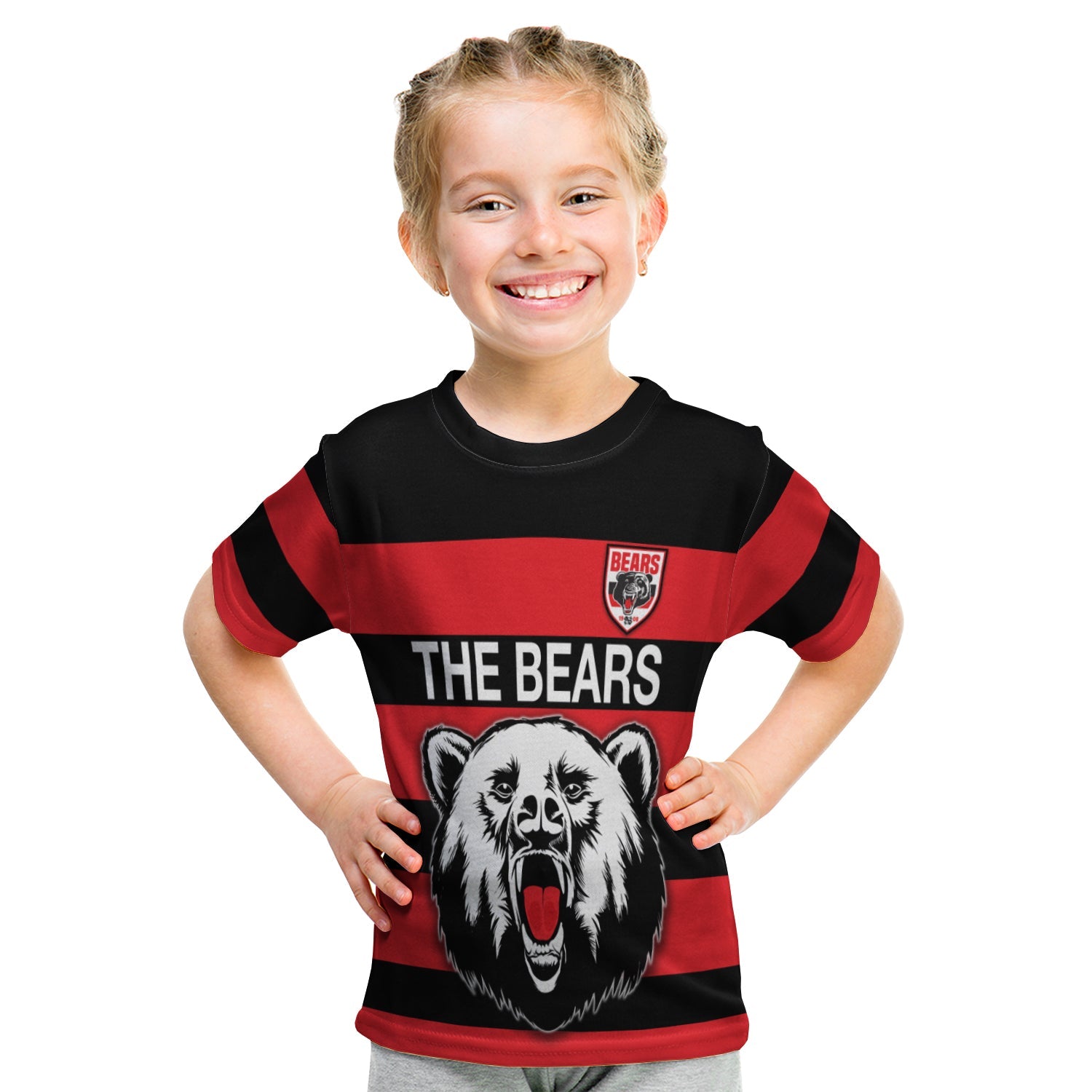 (Custom Personalised) The Bears T shirt KID North Sydney Bears Strong Comeback - Custom Text and Number - Vibe Hoodie Shop