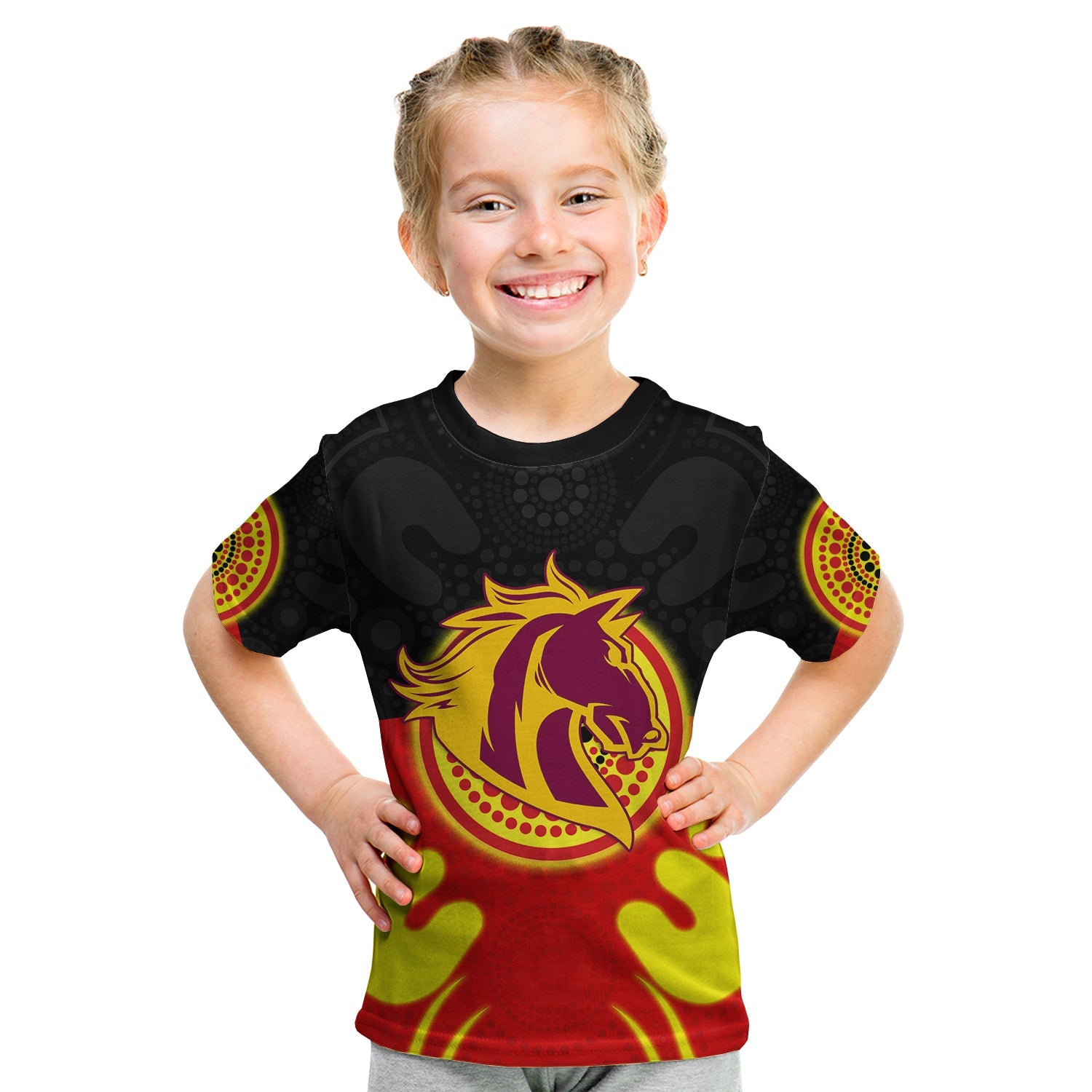 (Custom Personalised) Broncos Indigenous T Shirt Style Aboriginal Flag - Vibe Hoodie Shop