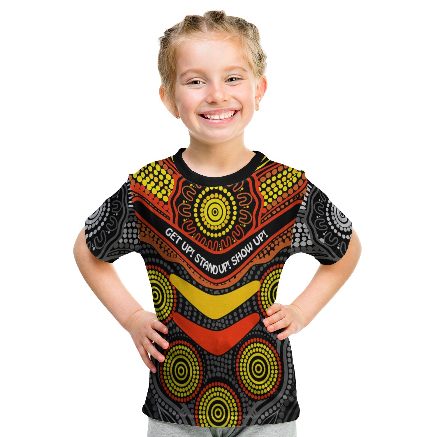 (Custom Personalised) NAIDOC Week 2022 T shirt KID Aboriginal GET UP STAND UP SHOW UP - Vibe Hoodie Shop