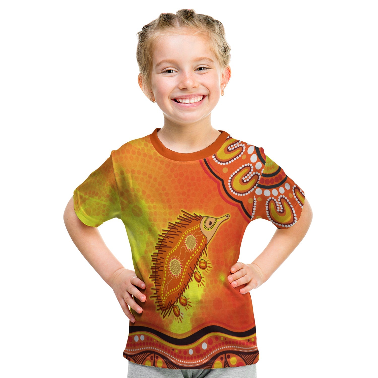 (Custom Personalised) Echidna Aboriginal T shirt KID Australian Animal - Vibe Hoodie Shop