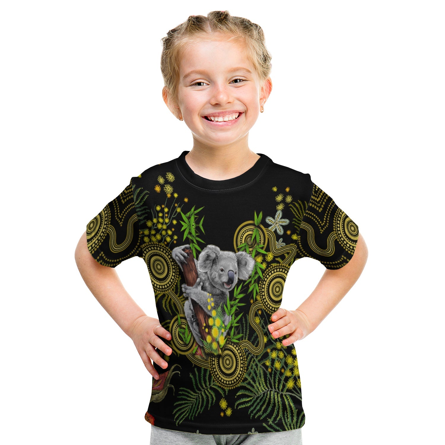 (Custom Personalised) Golden Wattle T shirt KID Australia Acacia Pycnantha Mix Aboriginal - Vibe Hoodie Shop