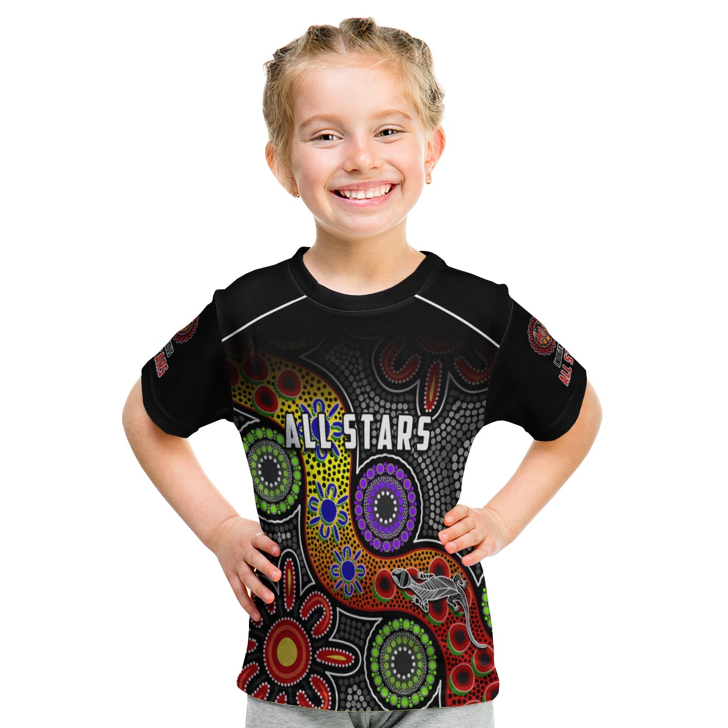 (Custom Text and Number) All Stars Christmas T shirt KID Indigenous Dreamtime - Vibe Hoodie Shop