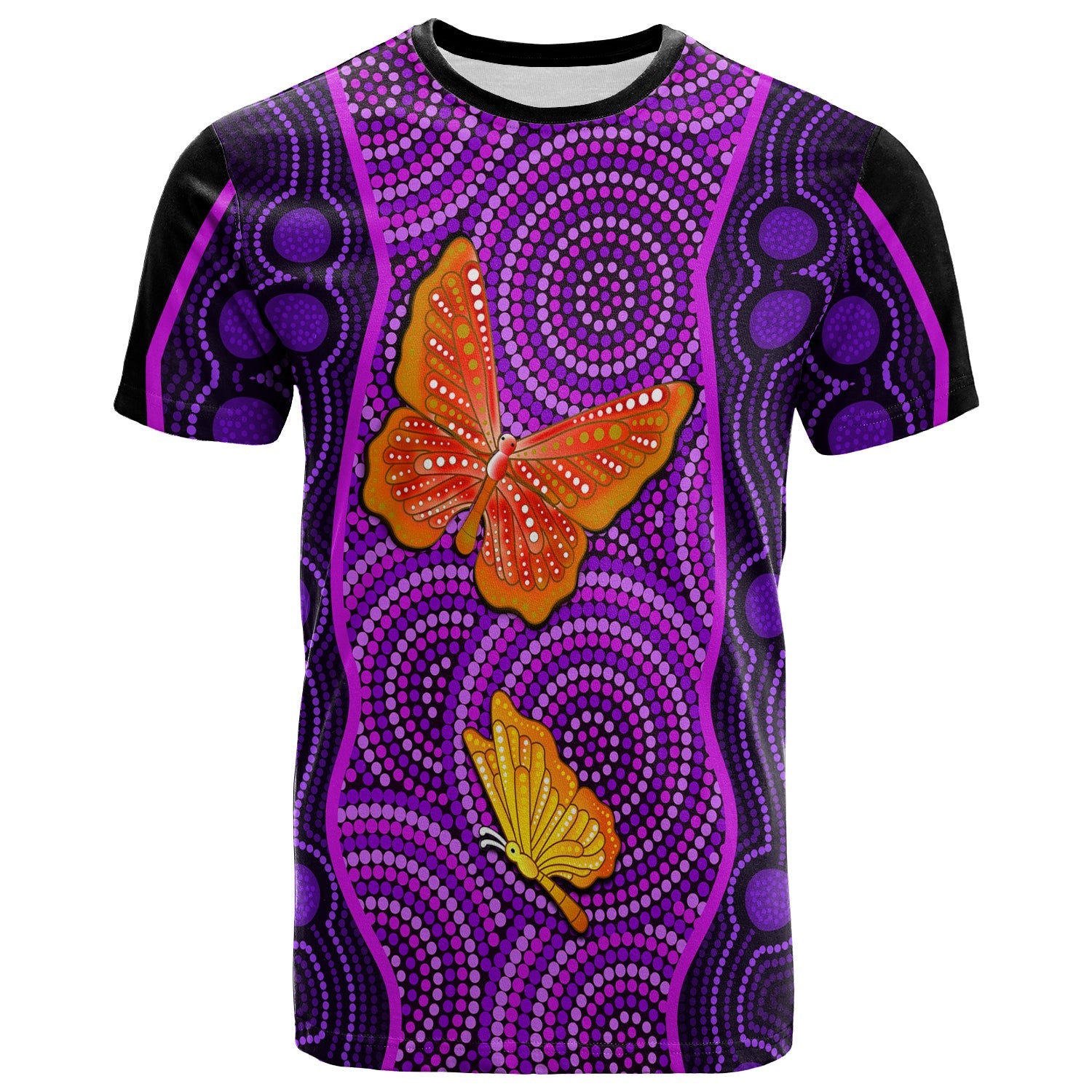 Aboriginal Dot T shirt Butterfly Natural Beauty - Vibe Hoodie Shop