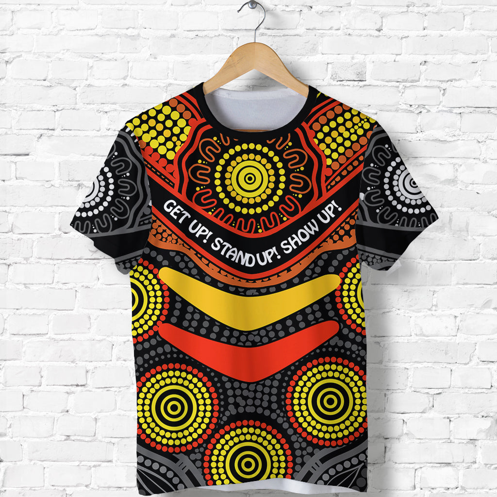 (Custom Personalised) NAIDOC Week 2022 T shirt Aboriginal GET UP STAND UP SHOW UP - Vibe Hoodie Shop