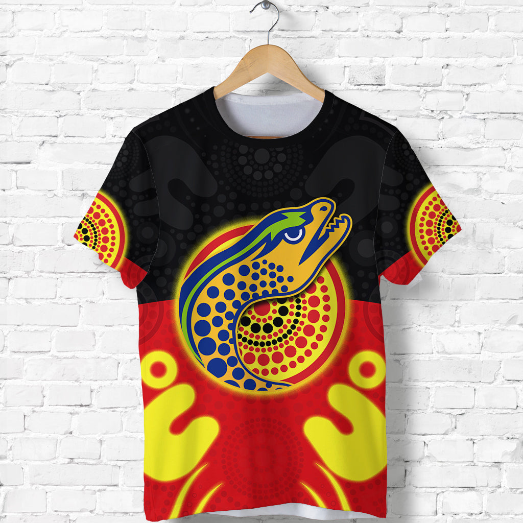(Custom Personalised) Eels Indigenous T shirt Style Aboriginal Flag - Vibe Hoodie Shop