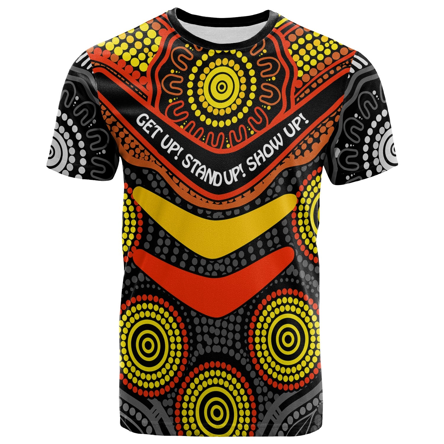 (Custom Personalised) NAIDOC Week 2022 T shirt Aboriginal GET UP STAND UP SHOW UP - Vibe Hoodie Shop