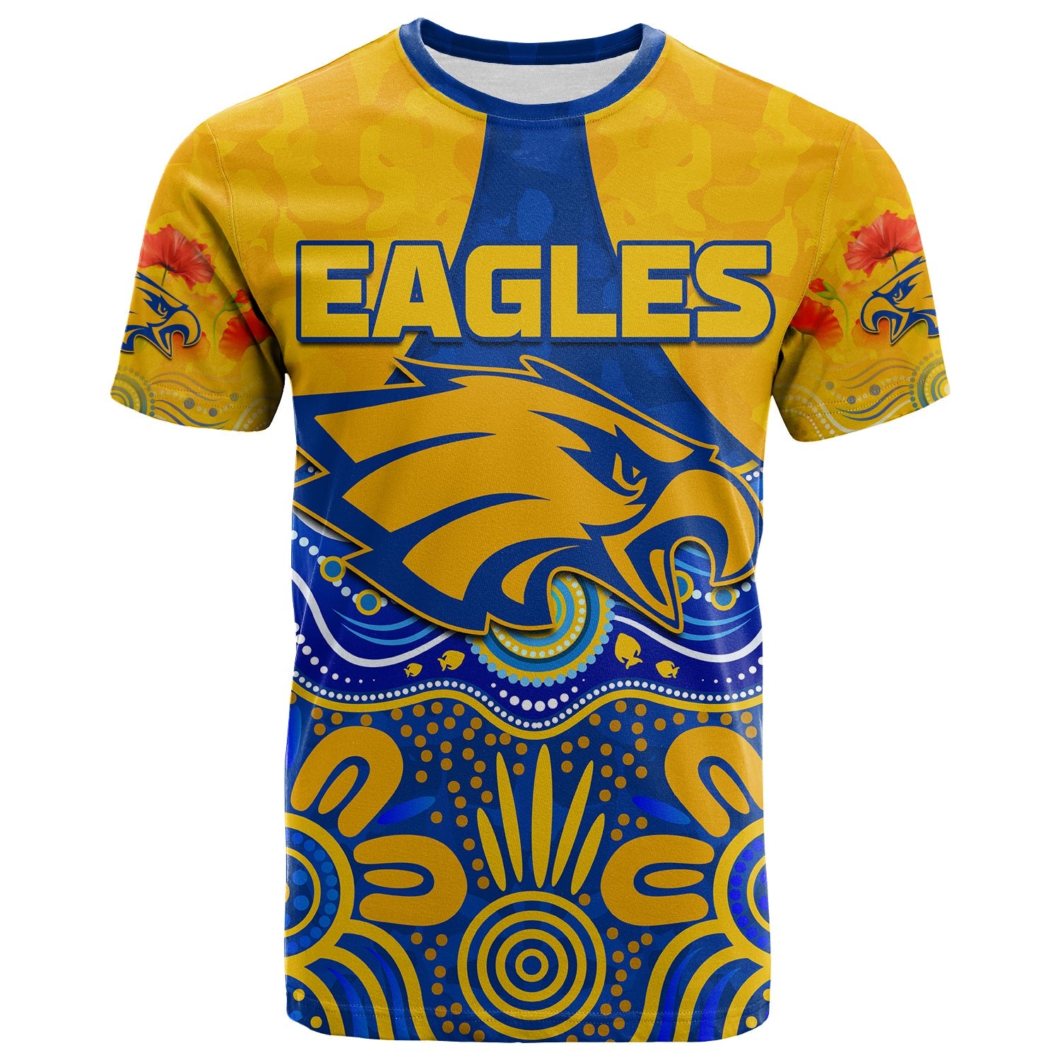 Eagles ANZAC 2022 T shirt West Coast Aboriginal Remember Them - Vibe Hoodie Shop