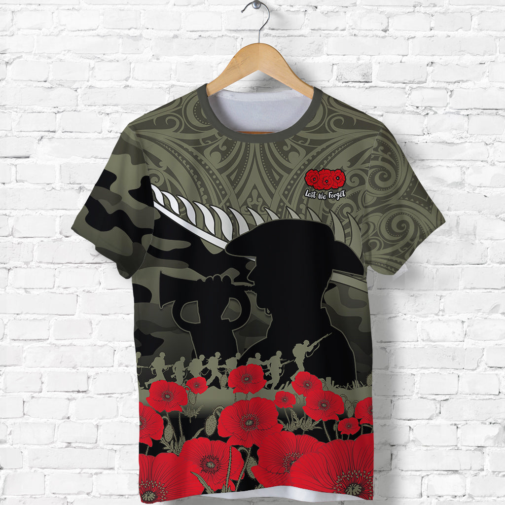 (Custom Personalised) New Zealand ANZAC 2022 T shirt Maori Camouflage - Vibe Hoodie Shop