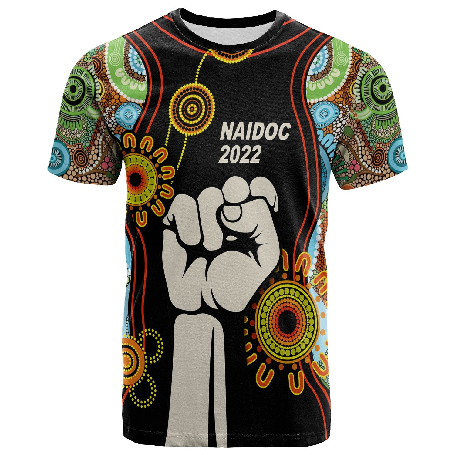 NAIDOC 2022 T shirt Proud History of Getting Up Standing Up and Showing Up - Vibe Hoodie Shop