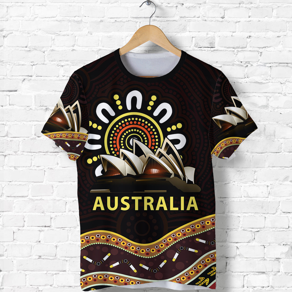Sydney Australia T shirt Aboriginal Art Sydney Opera House - Vibe Hoodie Shop