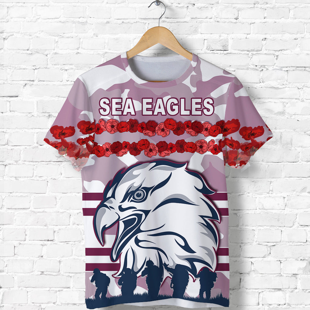 Sea Eagles ANZAC Day T shirt Proud Soldiers Lest We Forget Ver.01 - Vibe Hoodie Shop