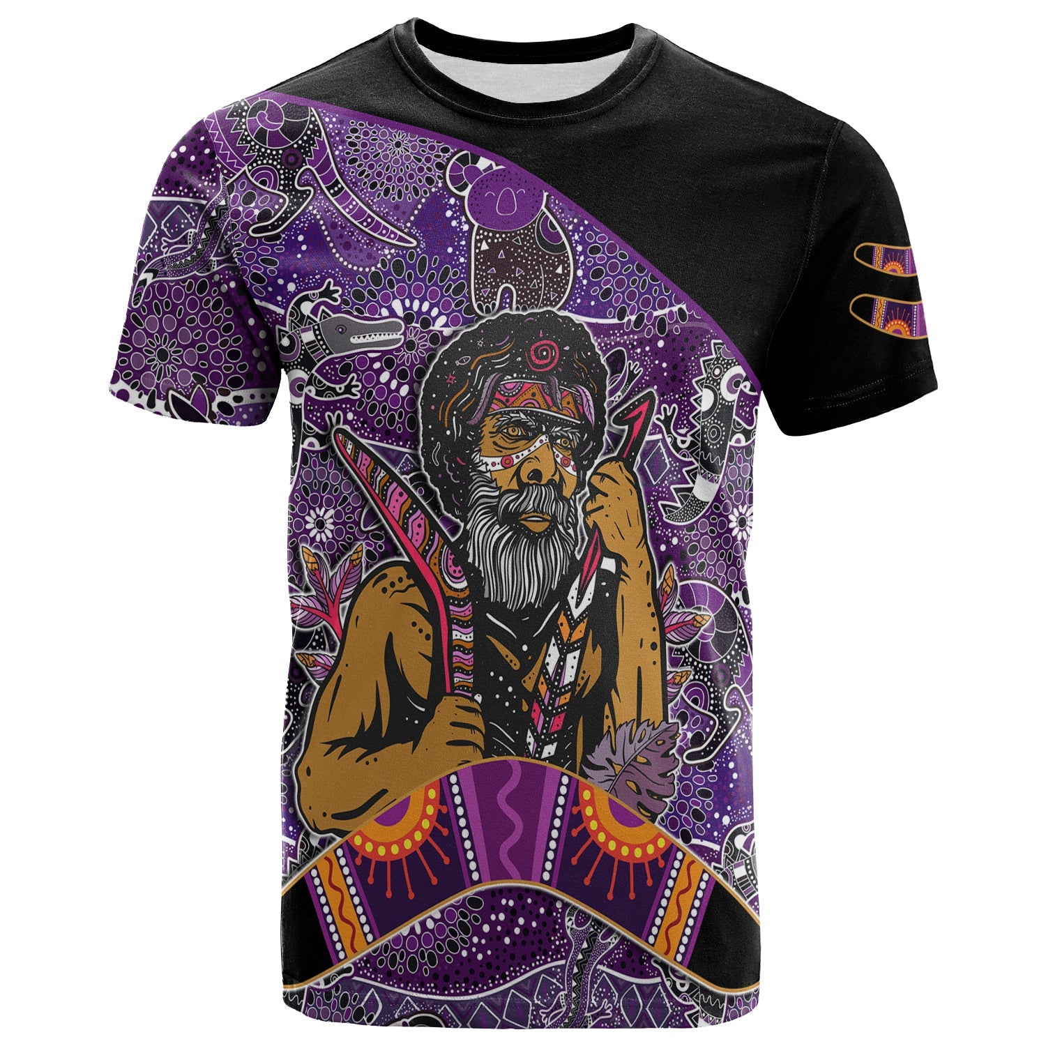 Australian Boomerang T shirt Indigenous Australia Purple Graceful - Vibe Hoodie Shop