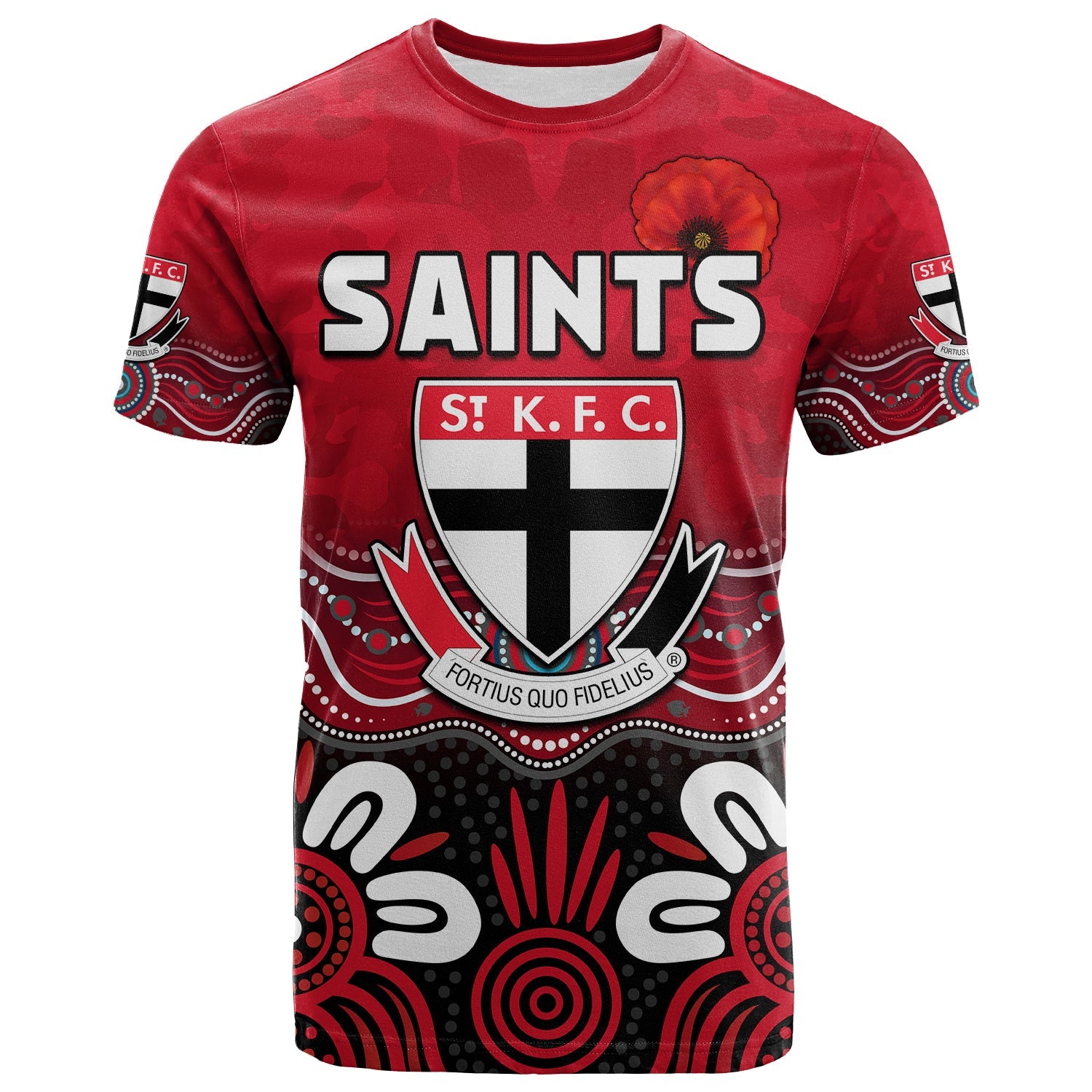 (Custom Text and Number) Saints ANZAC 2022 T shirt St Kilda Aboriginal Remember Them - Vibe Hoodie Shop