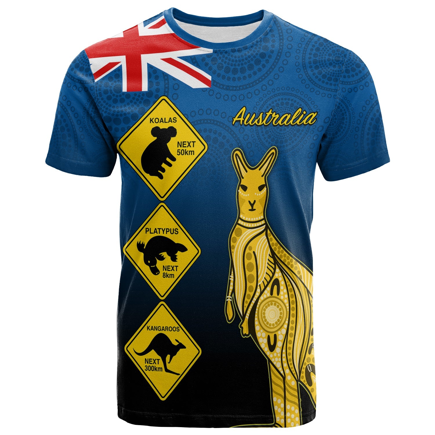 Australia Kangaroo T shirt Road Signs Aussie Aboriginal - Vibe Hoodie Shop
