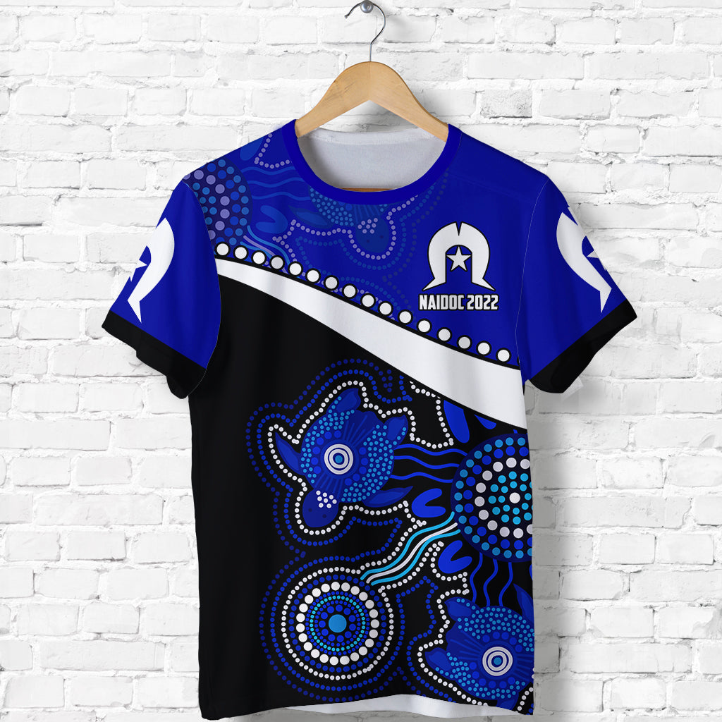 NAIDOC Week 2022 T shirt Torres Strait Islanders Version Blue Aboriginal Turtles - Vibe Hoodie Shop