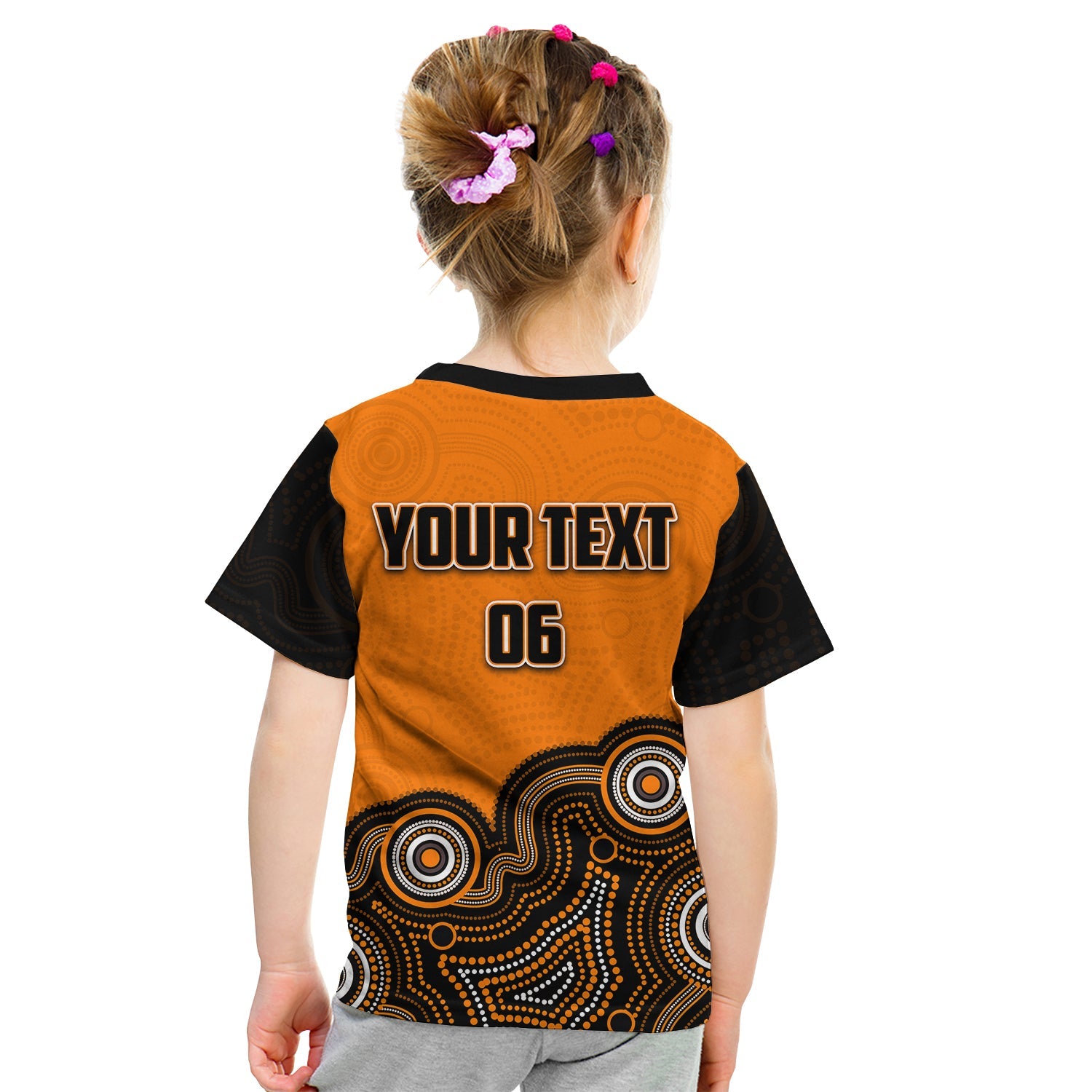 (Custom Personalised And Number) Perth Scorchers T shirt KID Cricket Aboriginal Style - Vibe Hoodie Shop