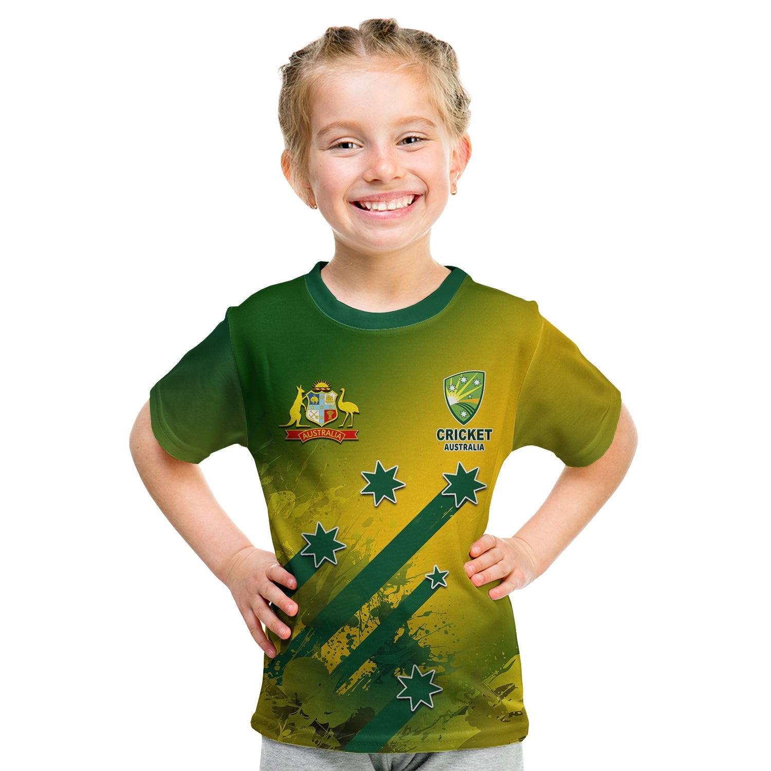 (Custom Personalised And Number) Cricket T shirt KID Australian Cricket Special Style - Vibe Hoodie Shop