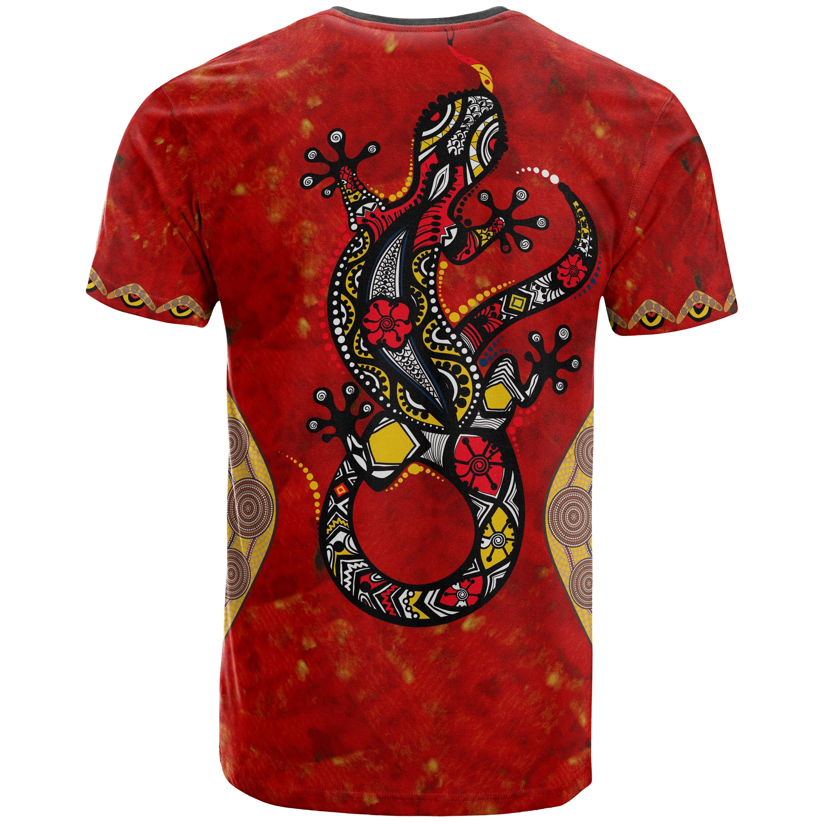 Aboriginal T shirt, Lizard And Boomerang Patterns - Vibe Hoodie Shop