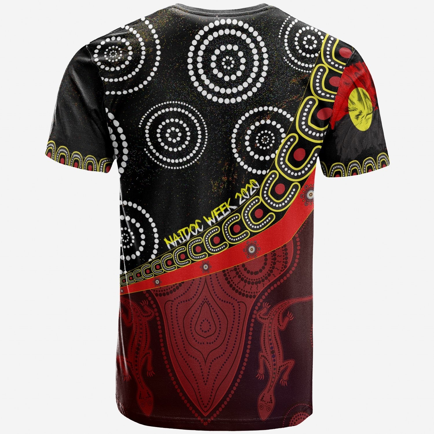 T shirts - Aboriginal Flags and Dot Acrylic Paint Style NAIDOC - Unisex - Vibe Hoodie Shop