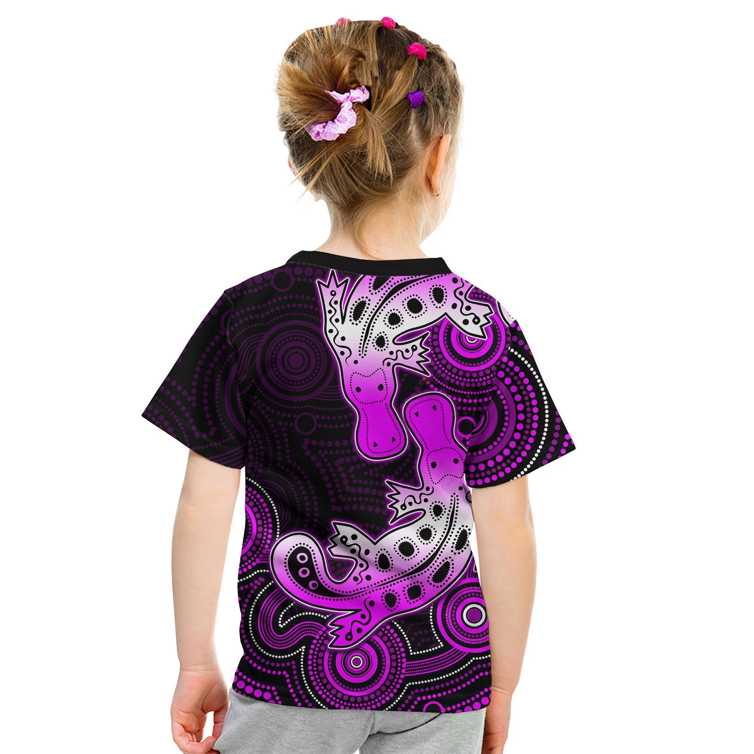 (Custom Personalised) Aboriginal Platypus T shirt KID Dot Patterns Style No.1 - Vibe Hoodie Shop